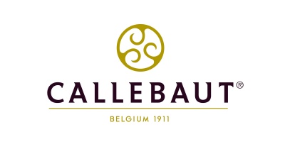 Logotipo da CALLEBAUT com símbolo dourado e texto preto e dourado