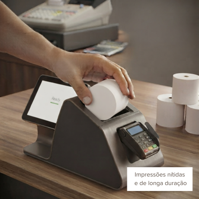 Terminal de pagamento com suporte para papel térmico branco e mensagem Impressões nítidas e de longa duração
