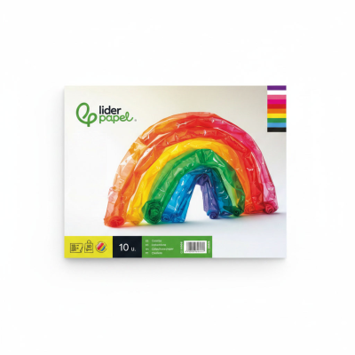 Caixa de papel Lider Papel com arco-íris colorido