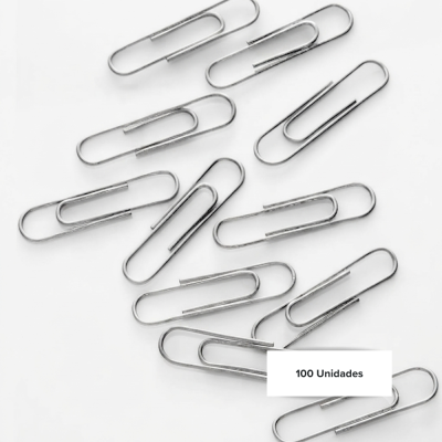 Clips de papel metálicos prateados