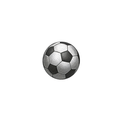 Bola de futebol a preto e branco com padrão hexagonal sobre fundo branco