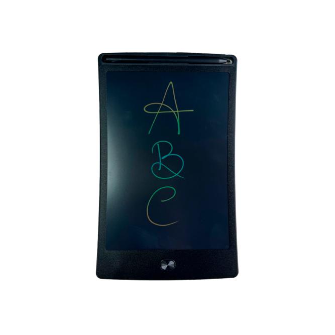 Quadro de Desenho - Colorido Quadro digital eletrónico negro com letras coloridas A, B, C no ecrã