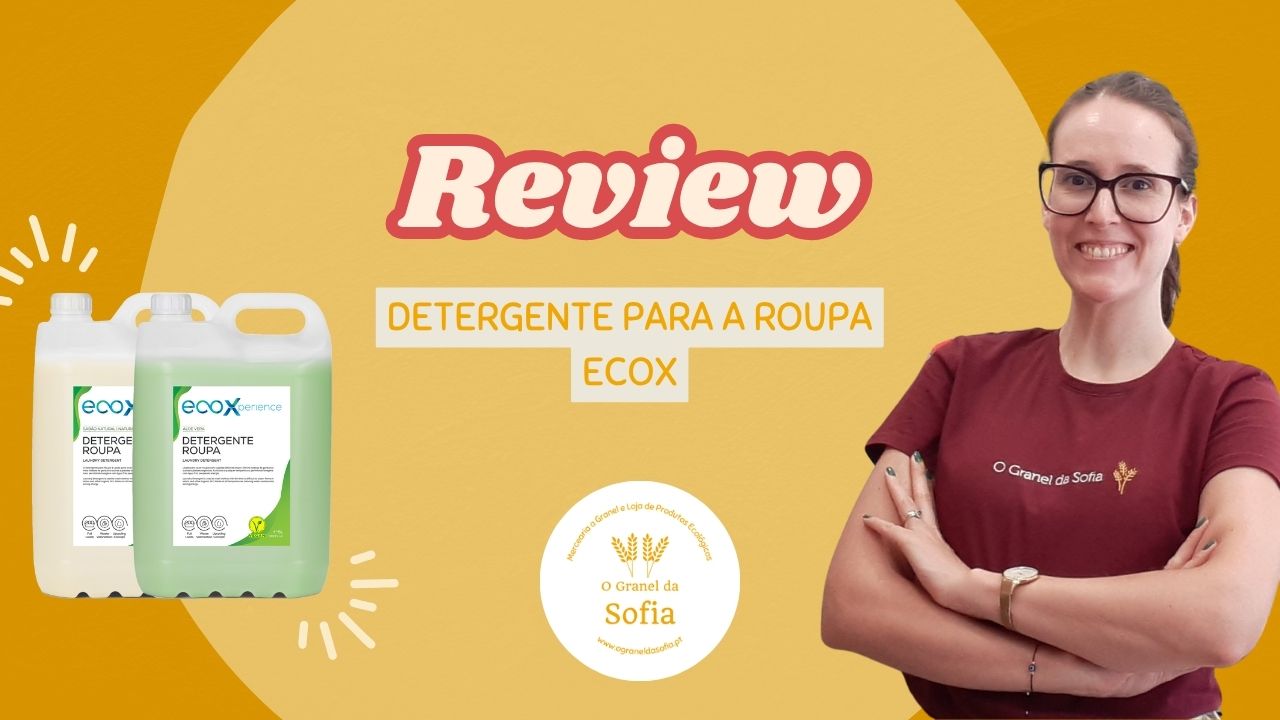 Recipientes de detergente ECOX com texto 