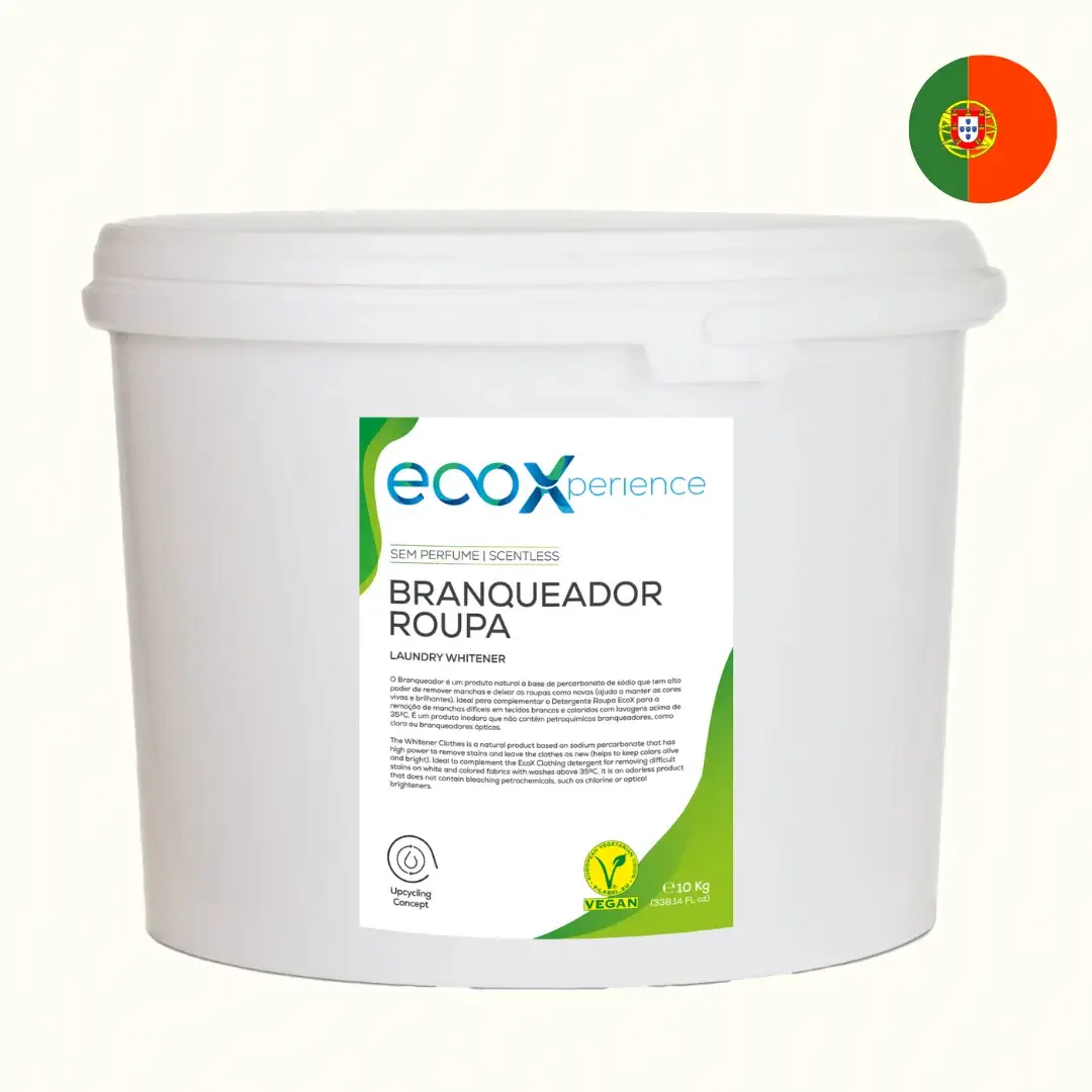 Branqueador para a Roupa a Granel - Ecox Baldes brancos com branqueador de roupa ecoxperience