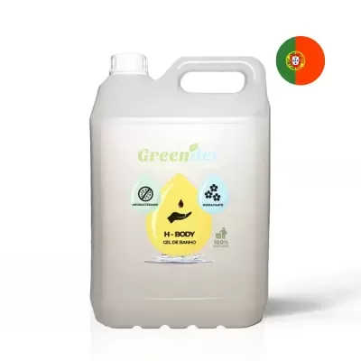 Frasco branco grande de gel de banho GreenHer