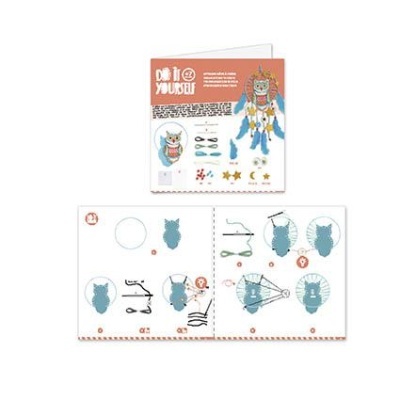 Kit artesanato DO IT YOURSELF para fazer coruja com penas coloridas