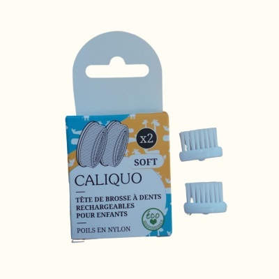 Recargas para cabeças de escova de dentes infantis CALIQUO em embalagem colorida