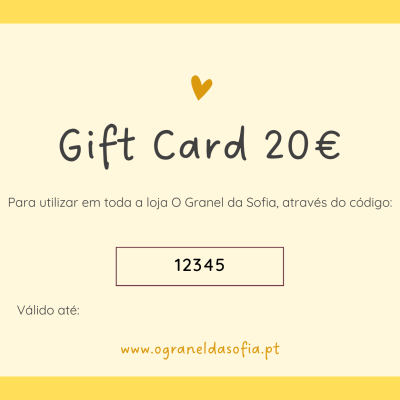 Cartão oferta digital amarelo com código e instruções