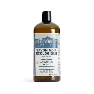 Garrafa de sabonete preto ecológico lavanda LA CORVETTE MARSEILLE 1 litro