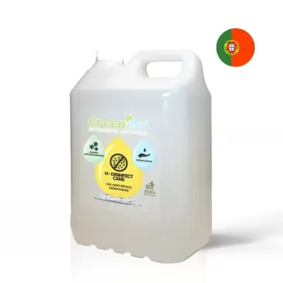 Recipiente plástico branco translúcido com gel anti-séptico hidratante Green