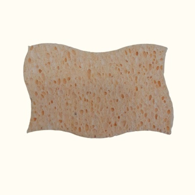 Esponja de limpeza textura bege forma ondulada