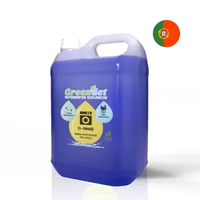 Recipiente de detergente ecológico roxo para máquina de lavar roupa com rótulo em português