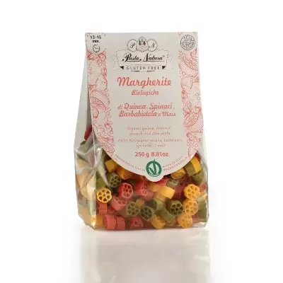 Pacote de massa Margherite biológica multicolorida da Pasta Natura