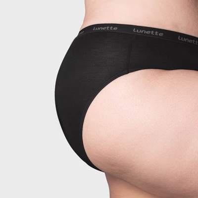 Cueca preta para senhora com elástico Lunette