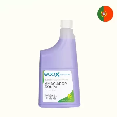 Frasco lilás de amaciador de roupa ecoxperience