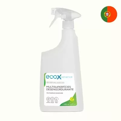 Frasco branco com pulverizador de produto de limpeza multisuperfícies