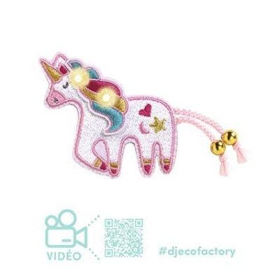 Apanhador de cabelo unicórnio branco e rosa com sinos dourados