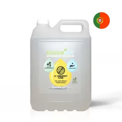 Recipiente plástico translúcido com gel antisséptico Green plus