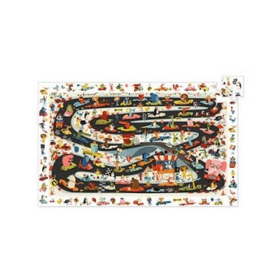 Tabuleiro infantil colorido com caminho serpenteante e ilustrações de animais