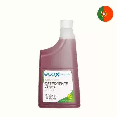 Detergente para chão ECOLX em embalagem plástica roxa com tampa branca e rótulo branco