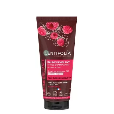 Tubo de bálsamo desembaraçante Centifolia com framboesas ilustradas