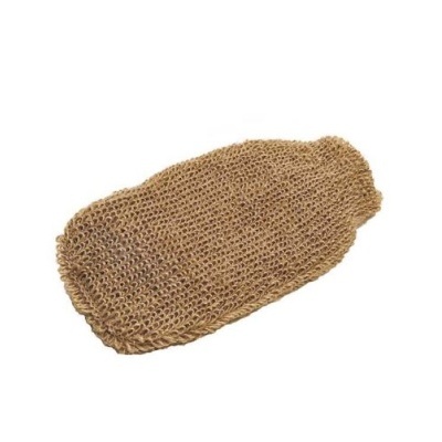 Esfoliante de banho bege oval de tecido de malha com textura rugosa