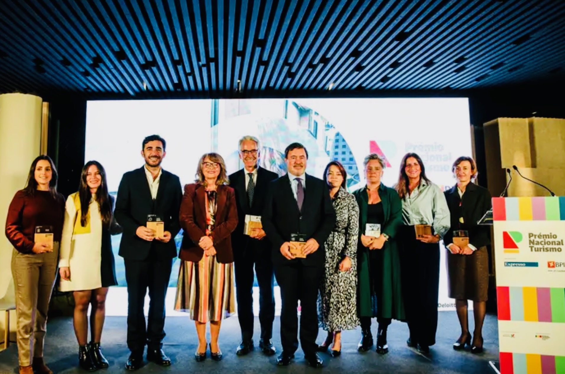 The winners of the sixth National Tourism Award on stage at the ceremony.