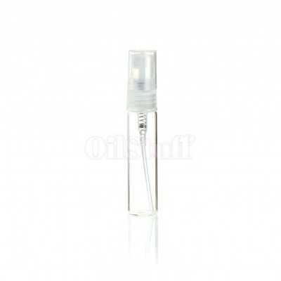 Frasco cilíndrico transparente com tampa de spray branca