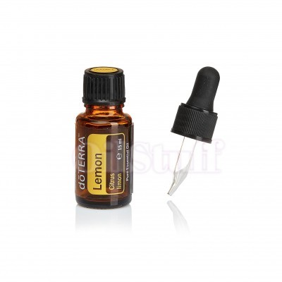 Frasco de óleo essencial doTERRA Lemon com conta-gotas