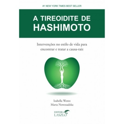 Capa do livro A TIREOIDITE DE HASHIMOTO com texto verde e imagem de árvore em forma de coração