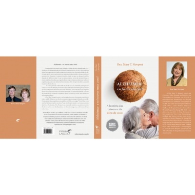 Capa de livro sobre Alzheimer com imagem de noz e mãe e filha abraçadas