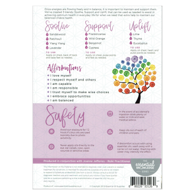 Folheto com informações sobre óleos essenciais, uso e segurança