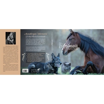 Livro sobre terapia naturalista com imagens de animais e bebé na relva