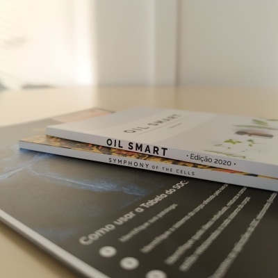 Três livros empilhados com títulos visíveis e texto em português na capa inferior.