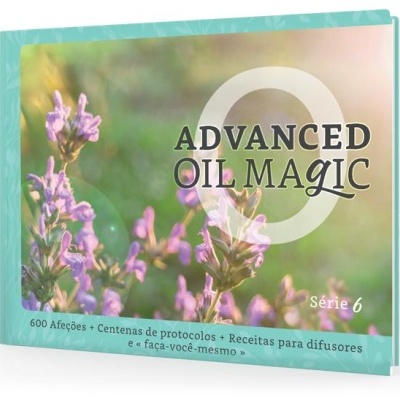 Livro ADVANCED OIL MAGIC Série 6 com capa verde e flores roxas