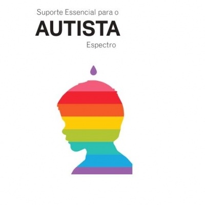 Silhueta colorida de criança com texto sobre autismo