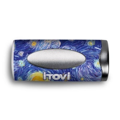 Dispositivo ITOVI com design decorativo azul e prateado inspirado em Noite Estrelada