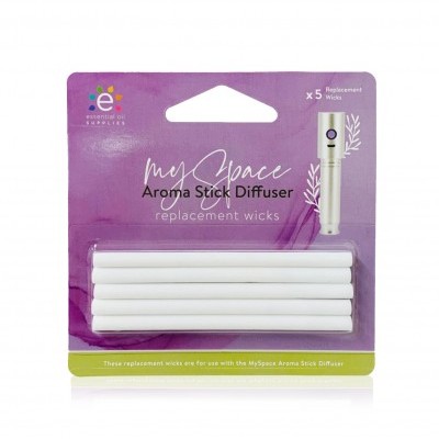 Pacote de varetas de reposição brancas para difusor de aroma My Space em fundo roxo