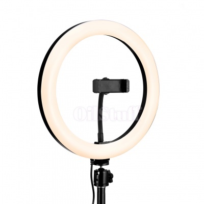 Anel de luz LED com suporte para telemóvel e tripé