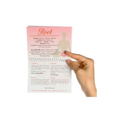 Cartão informativo sobre 'Root' com texto e silhueta humana, fundo rosa e branco.