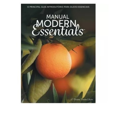 Capa de livro com tangerinas em ramo e texto sobre óleos essenciais