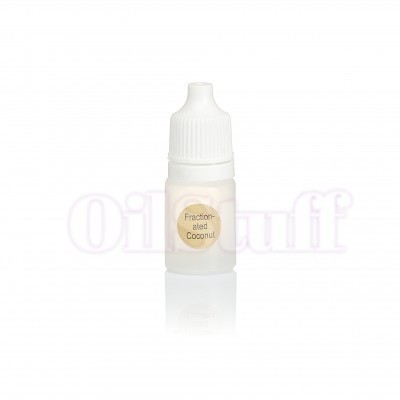 Frasco branco translúcido com tampa e etiqueta 