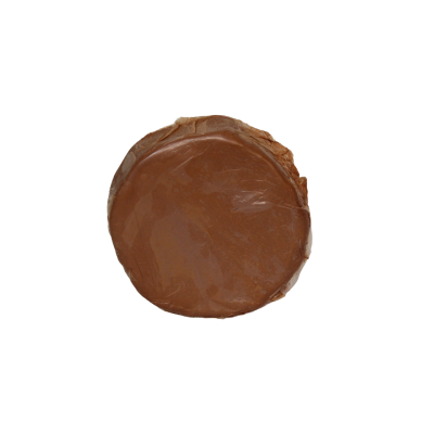Chocolate redondo castanho com superfície lisa