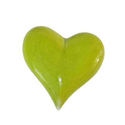 Pedra verde em forma de coração