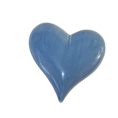 Coração decorativo de cerâmica azul