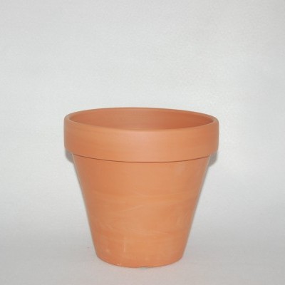 Vaso de flores em terracota laranja-natural com fundo branco