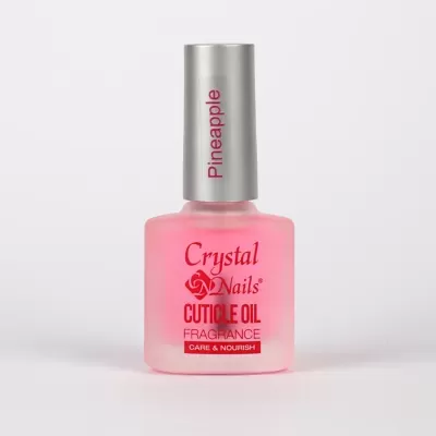 Frasco de óleo para cutículas Crystal Nails cor de rosa com tampa prateada