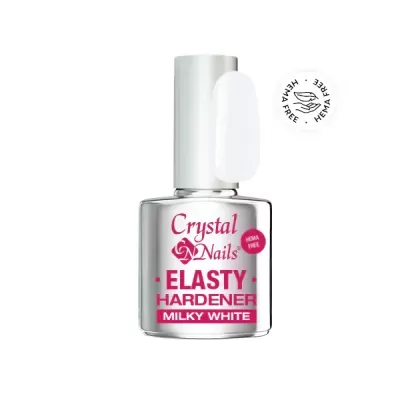 Frasco de verniz para unhas Elasty Hardener Milky White da Crystal Nails
