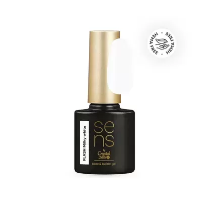 Frasco de verniz gel para unhas SENS by Crystal Nails na cor branco leite