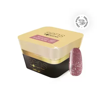 Gel de cor para unhas Sens by Crystal Nails 58 Polish Flash Rose com brilho rosa